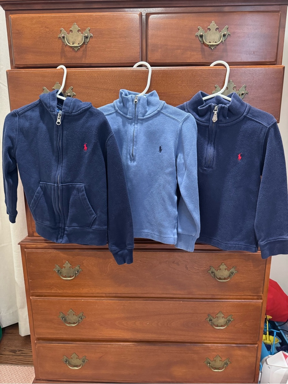 Ralph Lauren Kids Navy & Light Blue Fleece Pullovers - Pack of 3 size 4T